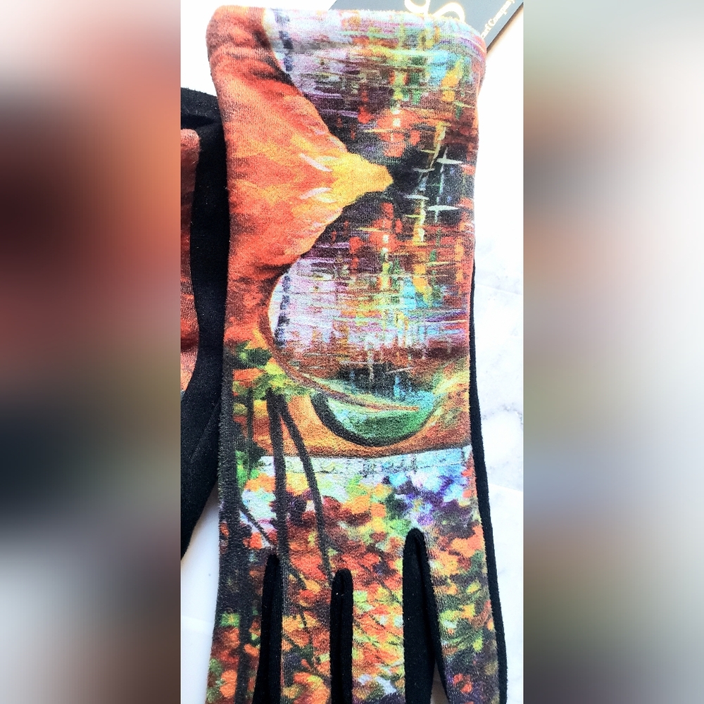 NEW w Tags Artist Art Touch Screen MAGIC Scarf Gloves Design NYC Central Park - Picture 3 of 7
